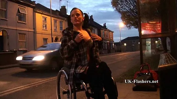 HD Leah Caprice Flashing Nude in Cheltenham from her Wheelchair power Videos