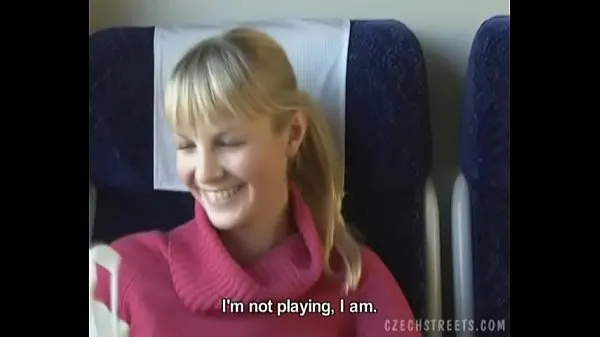 HD Czech streets Blonde girl in train power Videos