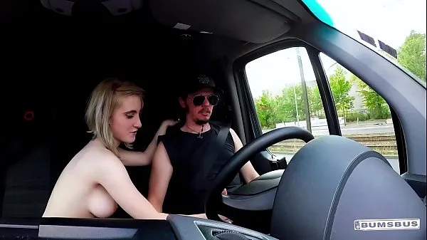 HD BUMS BUS - Petite blondie Lia Louise enjoys backseat fuck and facial in the van kuasa Video