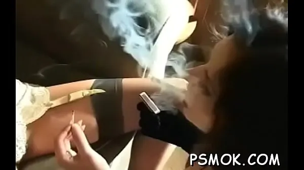HD Smoking scene with busty honey power videoer
