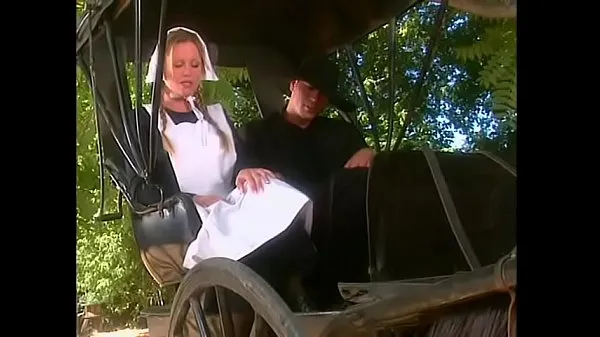 مقاطع فيديو عالية الدقة Horny Amish scored his blonde busty wife Nina Ferrari to do it in horse carriage