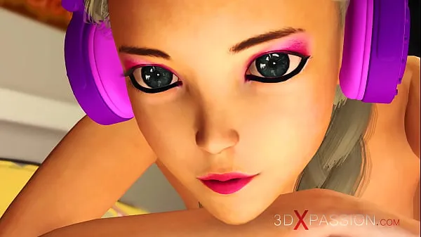 HD Cute sexy gamer girl with headphones gets fucked by a midget pervert in the living room power Videos
