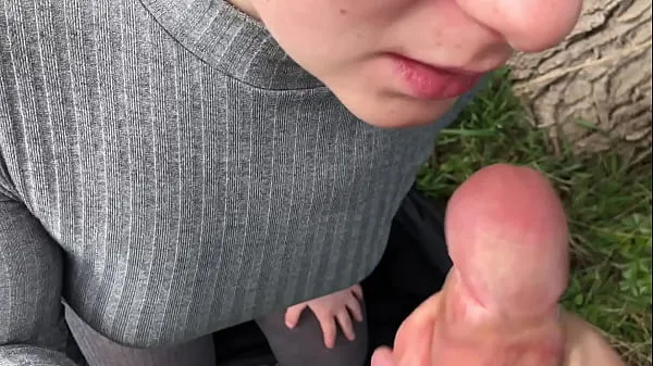 HD Public blowjob from my wife in the park. Cum in mouth KleoModel power Videos