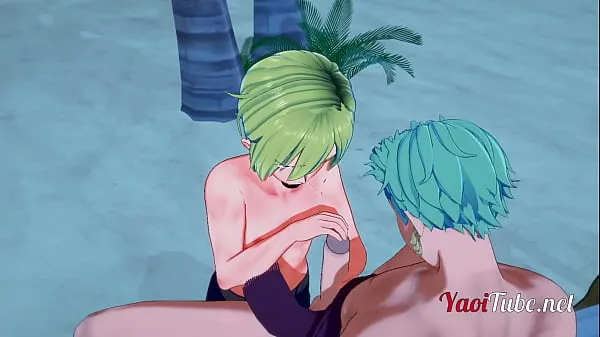 Vidéos HD One Piece Yaoi - Branlette et Fellation Zoro x Sanji sur une plage - anime Manga Gay puissantes