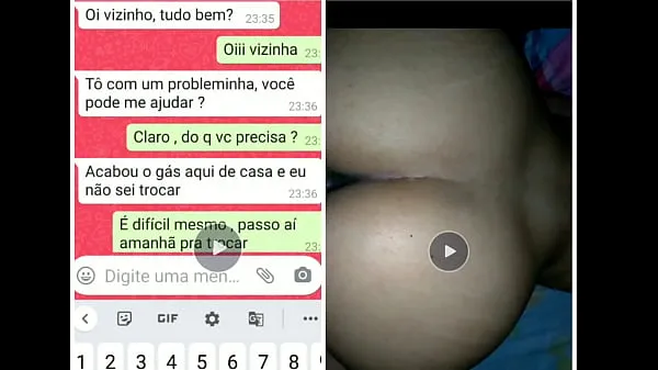 HD Naughty neighbor asked to change the gas for whatsapp and ended up taking milk in bed (Naughty story teljesítményű videók