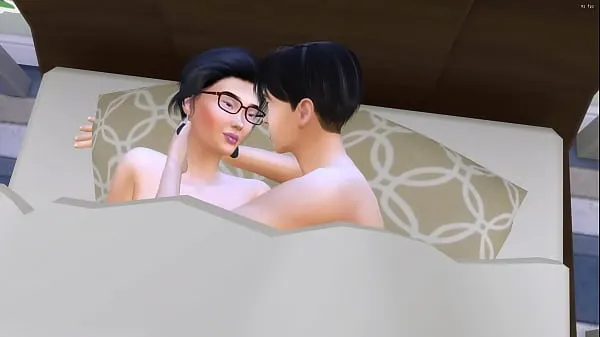 HD Asian step Brother Sneaks Into His Bed After Masturbating In Front Of The Computer - Asian Family močni videoposnetki