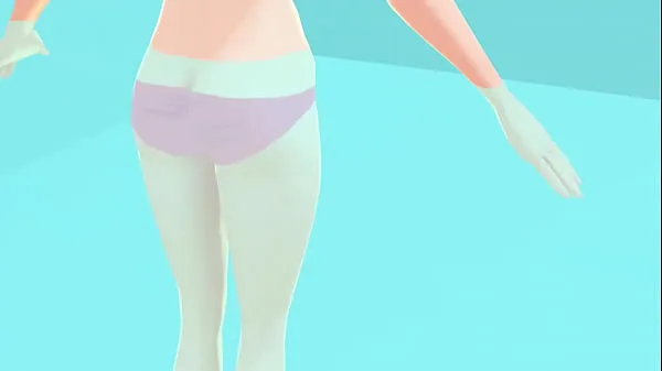 HD Toyota's anime girl shakes big breasts in a pink bikini tehovideot