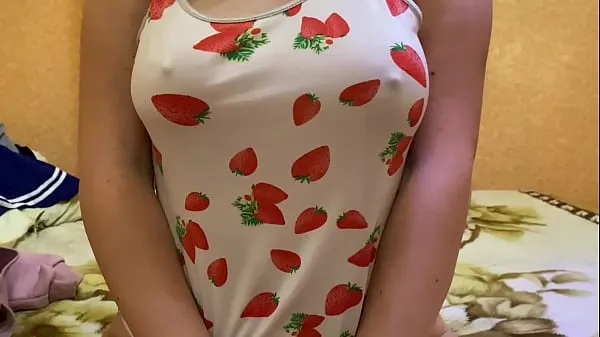 HD Sweet girl Strawberry shows her big tits and masturbates in closeup - TomaStevi 강력한 동영상