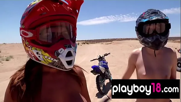HD Big boobed badass nude babes trying motocross in the desert power Videos