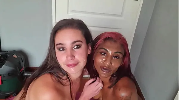 HD Mixed race LESBIANS covering up each others faces with SALIVA as well as sharing sloppy tongue kisses power Videos