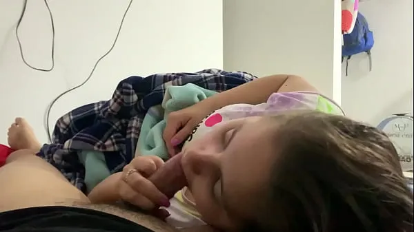 HD My little stepdaughter plays with my cock in her mouth while we watch a movie (She doesn't know I recorded it power Videos