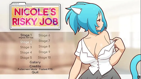 HD Nicole Risky Job [Hentai game PornPlay ] Ep.2 fondling tits to attract more customers พลังวิดีโอ
