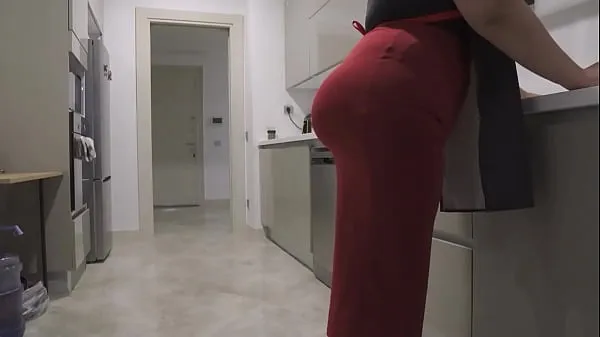 HD My big-ass stepmother got me horny again. My big-ass stepmother who came to the kitchen and cooked for me made my dick hard. Fucking big ass is my biggest dream power Videos