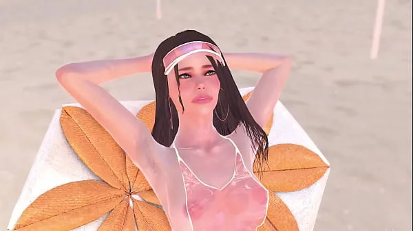 HD-Animation naked girl was sunbathing near the pool, it made the futa girl very horny and they had sex - 3d futanari porn powervideo's