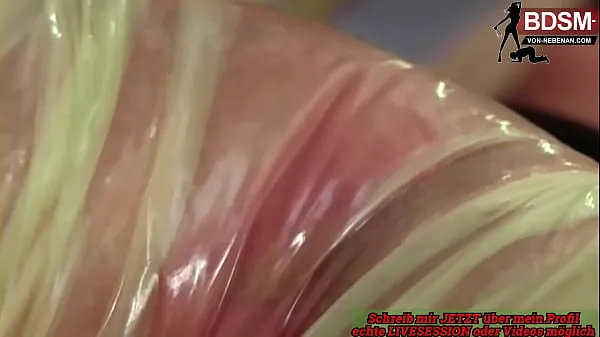 HD German blonde dominant milf loves fetish sex in plastic power videoer