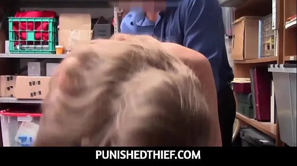 HD PunishedThief - Cute Blonde Teen Alyce Anderson Caught Stealing Fucked By Horny Security Guard After Making Deal teljesítményű videók