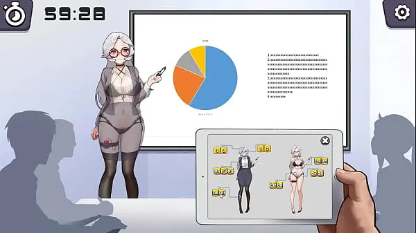 HD Silver haired lady hentai using a vibrator in a public lecture new hentai gameplay พลังวิดีโอ